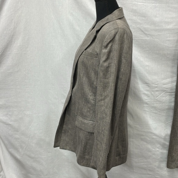 Preston & York women’s 100% linen, tan and black tweed suit, size 10/14 - Picture 3 of 10